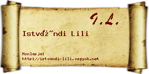 Istvándi Lili névjegykártya