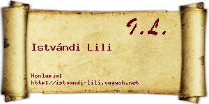 Istvándi Lili névjegykártya