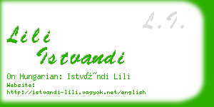 lili istvandi business card